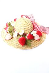 PINK HOUSE / Straw-berry Hat コサージュ   Y-25-10-05-014-LO-ZA-SZ-ZY