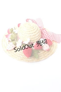 画像1: PINK HOUSE / Straw-berry Hat コサージュ   Y-25-10-05-014-LO-ZA-SZ-ZY