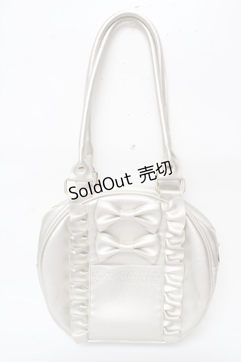 画像1: axes femme Kawaii / ツインリボンラウンドハンドバッグ  ゴールド Y-25-10-05-117-AX-BG-SZ-ZTK040 (1)