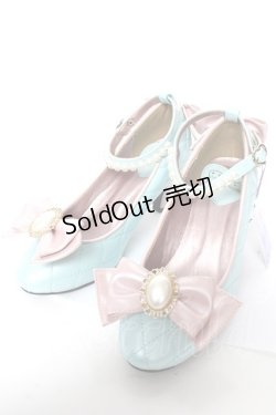 画像1: Angelic Pretty / Victorian Ribbonシューズ S サックス Y-25-10-05-119-AP-SH-SZ-ZY