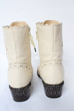 画像3: Innocent World / ロゴ刺繍スカラップショートブーツ S アイボリー Y-25-10-05-122-IW-SH-SZ-ZY