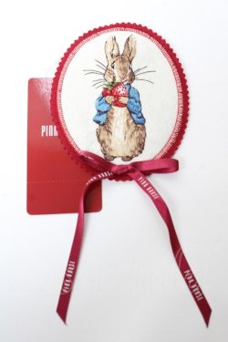 画像1: PINK HOUSE / PETER RABBIT ワッペンブローチ  赤 Y-25-10-05-019-LO-ZA-SZ-ZY