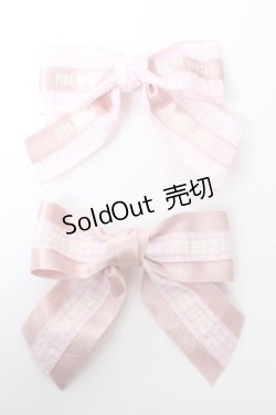 画像1: PINK HOUSE / 【 PINK HOUSE × misako aoki 】リボンヘアクリップ2個セット  ピンク Y-25-10-05-029-LO-AC-SZ-ZY