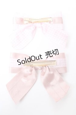画像2: PINK HOUSE / 【 PINK HOUSE × misako aoki 】リボンヘアクリップ2個セット  ピンク Y-25-10-05-029-LO-AC-SZ-ZY