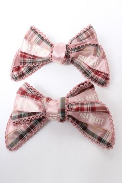 画像1: PINK HOUSE / 【 PINK HOUSE × misako aoki 】リボンヘアクリップセット  ピンク Y-25-10-05-030-LO-AC-SZ-ZY