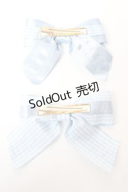 画像2: PINK HOUSE / 【 PINK HOUSE × misako aoki 】リボンヘアクリップセット  サックス Y-25-10-05-033-LO-AC-SZ-ZY