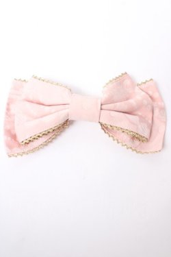 画像1: Angelic Pretty / ホイップジャガードリボンバレッタ  ピンク Y-25-10-05-034-AP-ZA-SZ-ZY