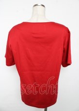 画像2: 【SALE】PINK HOUSE / テディベア刺繍ギンガムチェックバンダナ付きカットソー F 赤 Y-25-10-06-031-LO-TO-SZ-ZT030 (2)