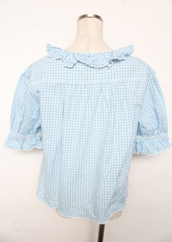 画像2: PINK HOUSE / はしごレース&サテンリボン使いローンブラウス F サックス Y-25-10-06-032-LO-BL-SZ-ZY