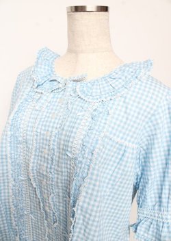 画像3: PINK HOUSE / はしごレース&サテンリボン使いローンブラウス F サックス Y-25-10-06-032-LO-BL-SZ-ZY