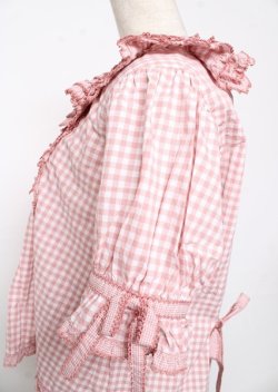 画像4: PINK HOUSE / ギンガムチェックパッチワークフリルブラウス F ピンク Y-25-10-06-033-LO-BL-SZ-ZY