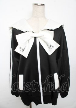 画像1: Ank Rouge / ジャージセーラーパーカー M 黒 Y-25-10-06-041-CA-TO-SZ-ZY