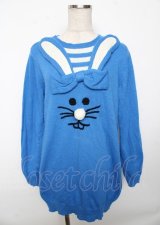 Candy Stripper / POP UP RABBIT KNIT ONEPIECE  青 Y-25-10-06-042-PU-OP-SZ-ZY