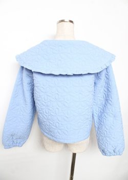 画像2: axes femme POETIQUE / フラワーキルティングブルゾン M ブルー Y-25-10-06-057-AX-JA-SZ-ZY