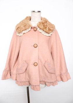 画像1: axes femme / 袖ビジュー付きAラインコート M アワピンク Y-25-10-06-062-AX-CO-SZ-ZY