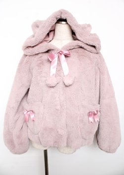 画像1: Amavel / ふわふわねこみみファーアウター F ピンク Y-25-10-06-064-CA-JA-SZ-ZY