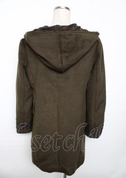 画像2: axes femme / フード付きコート  カーキ Y-25-10-06-066-AX-CO-SZ-ZY