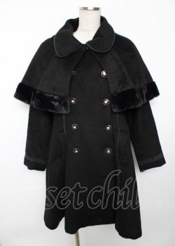 画像1: axes femme POETIQUE / ケープ付きコート M 黒 Y-25-10-06-067-AX-CO-SZ-ZY