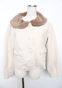 画像1: m petit by misako / ファー襟ショートジャケット  淡薄橙 Y-25-10-06-070-LO-CO-SZ-ZY