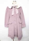 axes femme POETIQUE / 裾レースデザインコート M ラベンダー Y-25-10-06-072-AX-CO-SZ-ZY