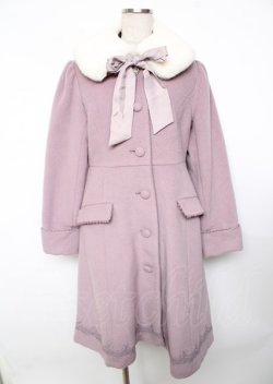 画像1: axes femme POETIQUE / 裾レースデザインコート M ラベンダー Y-25-10-06-072-AX-CO-SZ-ZY