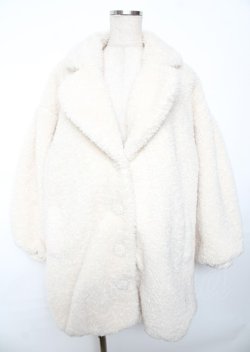 画像1: axes femme POETIQUE / ボアチェスターコート  生成り Y-25-10-06-073-AX-CO-SZ-ZY
