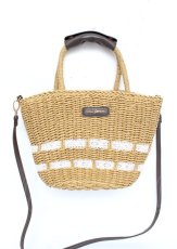 画像1: 【SALE】axes femme / ペーパー×レースかごバッグ  茶 Y-25-10-06-010-AX-BG-SZ-ZTK026 (1)