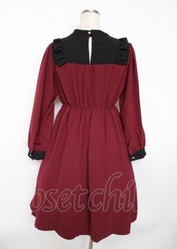 画像2: axes femme POETIQUE / レースクロスシスターワンピース M ワイン Y-25-10-06-079-AX-OP-SZ-ZY
