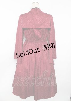 画像2: axes femme POETIQUE / チャイナスリット袖ロングワンピース M ワイン Y-25-10-06-082-AX-OP-SZ-ZI