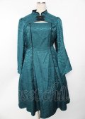 axes femme POETIQUE / チャイナスリット袖ロングワンピース M グリーン Y-25-10-06-083-AX-OP-SZ-ZY