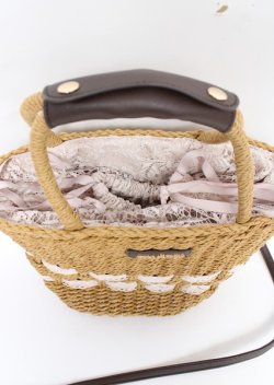 画像3: axes femme / ペーパー×レースかごバッグ  茶 Y-25-10-06-010-AX-BG-SZ-ZY