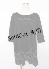 PINK HOUSE / 水玉プリント使いチュニックカットソー F 黒 Y-25-10-06-084-LO-OP-SZ-ZY