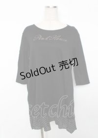 PINK HOUSE / 水玉プリント使いチュニックカットソー F 黒 Y-25-10-06-084-LO-OP-SZ-ZY