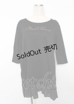 画像1: PINK HOUSE / 水玉プリント使いチュニックカットソー F 黒 Y-25-10-06-084-LO-OP-SZ-ZY