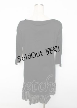 画像2: PINK HOUSE / 水玉プリント使いチュニックカットソー F 黒 Y-25-10-06-084-LO-OP-SZ-ZY