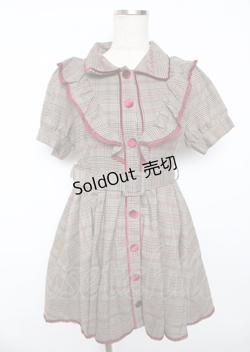 画像1: 【SALE】LIZ LISA / チェックフリルワンピース 0 カーキブラウン Y-25-10-06-089-LO-OP-SZ-ZT204 (1)