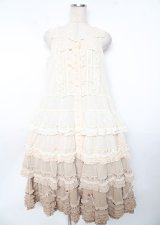 PINK HOUSE / 海外限定グラデーションチュールノースリーブワンピース F ベージュ Y-25-10-06-093-LO-OP-SZ-ZY