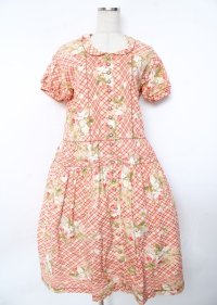 WONDERFUL WORLD / ローズブーケチェック柄ワンピース F ピンク Y-25-10-06-094-LO-OP-SZ-ZY