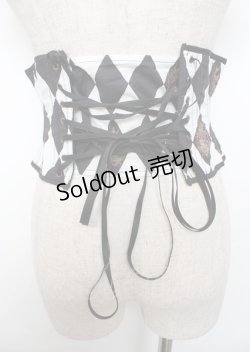 画像2: ATELIER PIERROT / Diamond Circus Corset  白×黒 Y-25-10-06-096-EL-SK-SZ-ZY