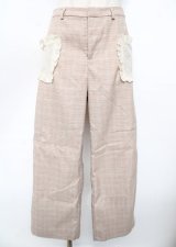 merry jenny / スパンコールポケットチェックパンツ F ベージュ Y-25-10-06-098-LO-PA-SZ-ZY