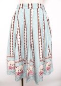 axes femme kawaii / チョコベア柄スカート  ミント Y-25-10-06-102-AX-SK-SZ-ZY