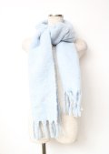 axes femme / 雪柄刺繍ボリュームストール  サックス Y-25-10-06-015-AX-ZA-SZ-ZY