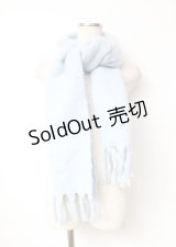 axes femme / 雪柄刺繍ボリュームストール  サックス Y-25-10-06-015-AX-ZA-SZ-ZT486