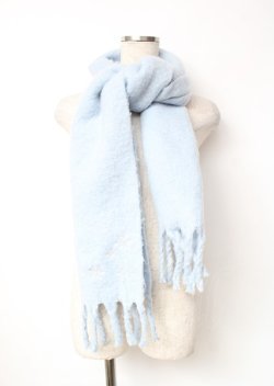 画像1: axes femme / 雪柄刺繍ボリュームストール  サックス Y-25-10-06-015-AX-ZA-SZ-ZY