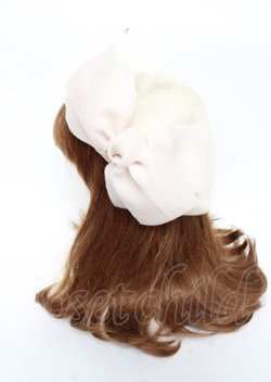 画像2: axes femme / オーガンジーリボンベレー 57.5cm 生成り Y-25-10-06-018-AX-AC-SZ-ZY