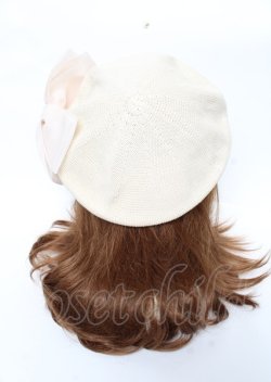画像3: axes femme / オーガンジーリボンベレー 57.5cm 生成り Y-25-10-06-018-AX-AC-SZ-ZY
