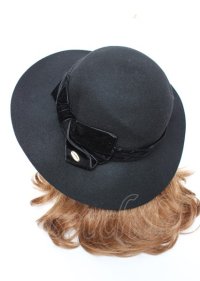 axes femme / ベロアリボンキャペリン 57.5cm 黒 Y-25-10-06-028-AX-AC-SZ-ZT-K007