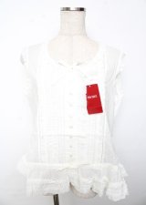 PINK HOUSE / リボンいっぱいフリルベスト F 白 Y-25-10-07-022-LO-TO-SZ-ZY