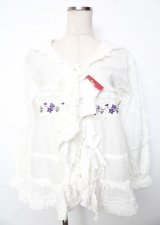 PINK HOUSE / バイオレットレース使いセーラーカラーブラウス F 白 Y-25-10-07-023-LO-BL-SZ-ZY