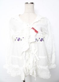 PINK HOUSE / バイオレットレース使いセーラーカラーブラウス F 白 Y-25-10-07-023-LO-BL-SZ-ZY